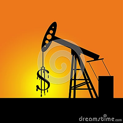 Oil pump Dollar sign Stock Photo