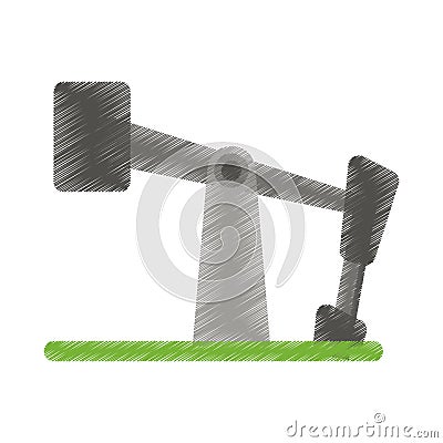 Oil pump drilling petroleum industry ed Vector Illustration