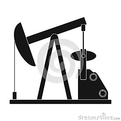 Oil pump.Oil single icon in black style vector symbol stock illustration web. Vector Illustration