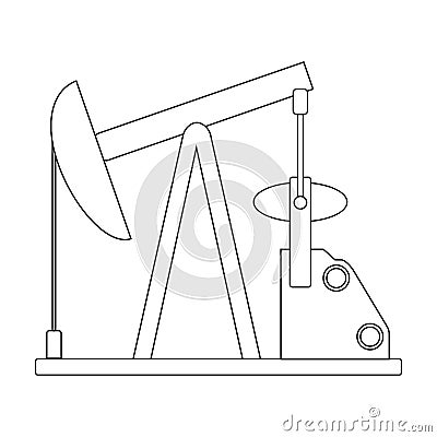 Oil pump.Oil single icon in outline style vector symbol stock illustration web. Vector Illustration