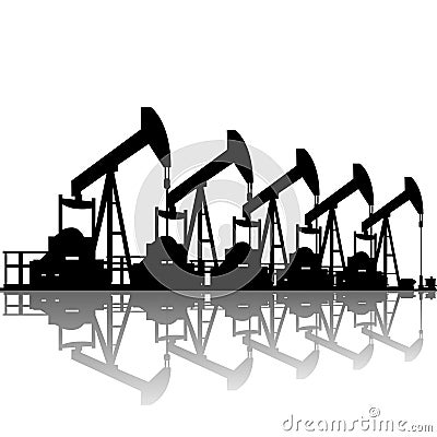 Oil pumps Vector Illustration