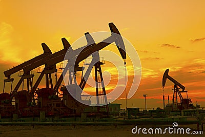 Oil pumps. Stock Photo