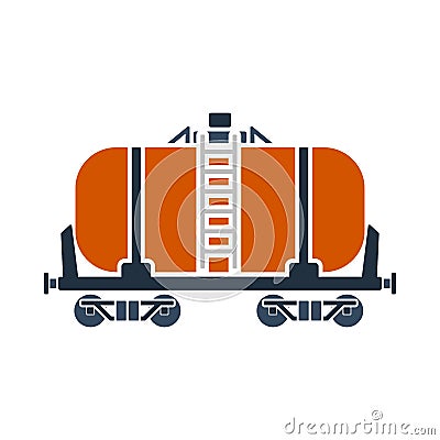 Oil Railway Tank Icon Vector Illustration