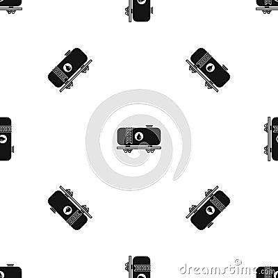 Oil railway tank pattern seamless black Vector Illustration