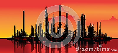 Oil refinery Vector Illustration