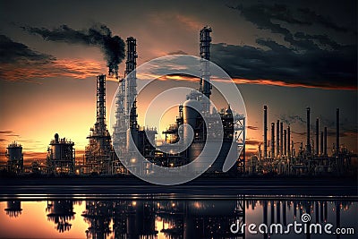 Oil refinery chemical industry plant Stock Photo