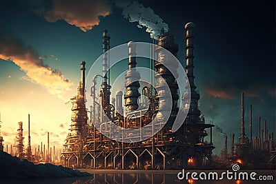 Oil refinery chemical industry plant Stock Photo