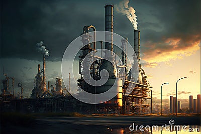 Oil refinery chemical industry plant Stock Photo
