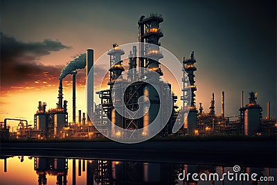 Oil refinery chemical industry plant Stock Photo