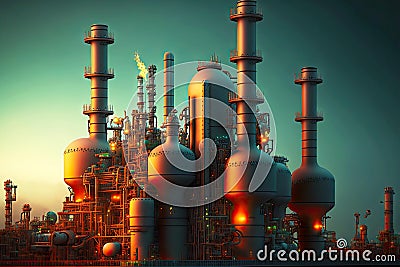 oil refinery chemical industry plant Stock Photo