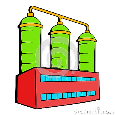 Oil refinery or chemical plant icon, icon cartoon Vector Illustration