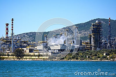 Oil refinery factory Stock Photo