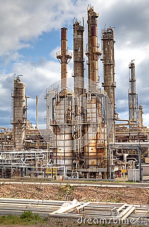 Oil refinery petrochemical industry Stock Photo