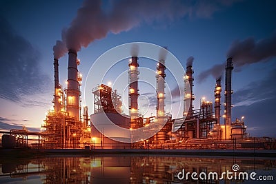 Oil refinery plant for crude oil industry Stock Photo