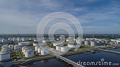 Oil refinery plant from industry zone, Aerial view oil and gas industrial, Refinery factory oil storage tank and pipeline steel Editorial Stock Photo