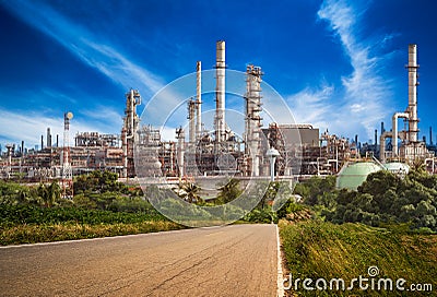 Oil refinery Stock Photo