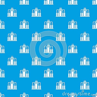 Oil refining pattern seamless blue Vector Illustration