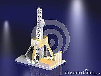 Oil rig award by gold Stock Photo