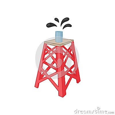 Oil rig icon in cartoon style Vector Illustration