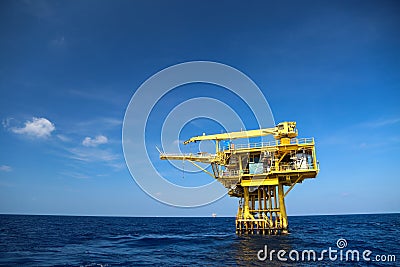 Oil and Rig industry in offshore, Construction platform for production oil and gas in energy business Stock Photo