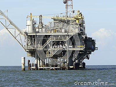 Gulf of Mexico Offshore Oil Rig Stock Photo