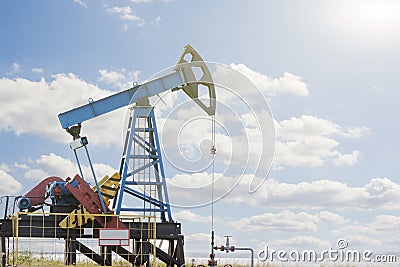 Oil rig. Oil pump. Equipment of the oil industry. Stock Photo