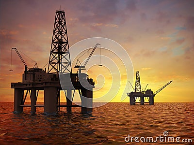 Oil rigs Stock Photo