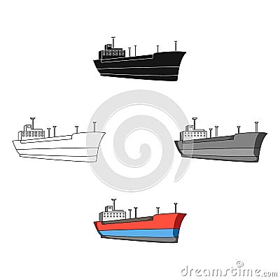 Oil ship.Oil single icon in cartoon,black style vector symbol stock illustration web. Vector Illustration