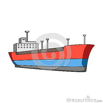 Oil ship.Oil single icon in cartoon style vector symbol stock illustration web. Vector Illustration