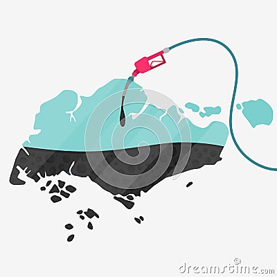 Oil of Singapore Vector Illustration