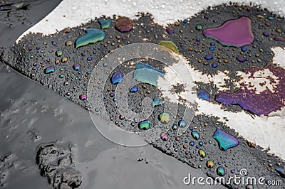 Oil Slick close up background texture Stock Photo