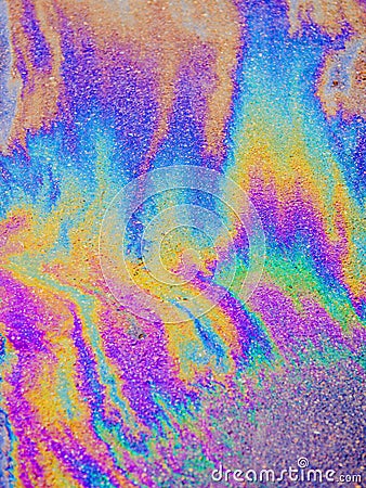 Oil Slick. Vibrant colored texture, abstract background. Stock Photo