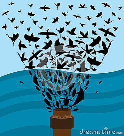 Oil Spill Vector Illustration