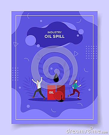 Oil spill for template of banners, flyer, books, and magazine cover Cartoon Illustration