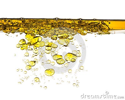 Oil splash in water isolated Stock Photo