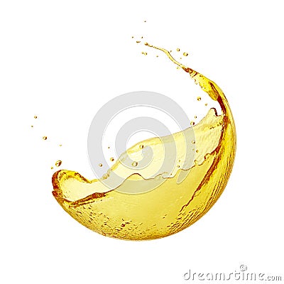 Oil splashing isolated on white background Stock Photo