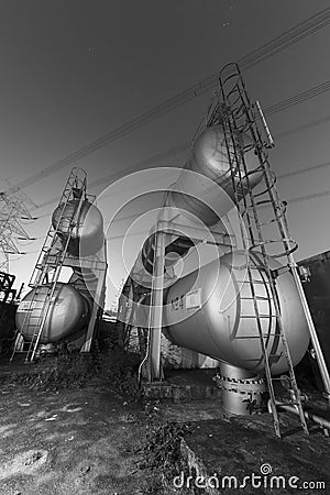 Oil storage tank in chemical factory Editorial Stock Photo