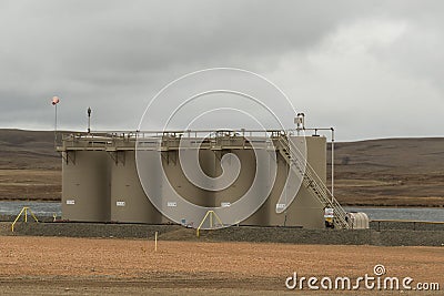 Oil Storage Tanks Stock Photo