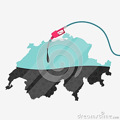 Oil of Switzerland Vector Illustration