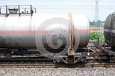 Oil tank truck train Stock Photo