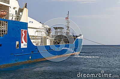 EKO Oil Tanker. Isolated.Sky in the background. Editorial Stock Photo