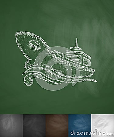 Oil tanker icon Vector Illustration