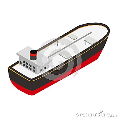 Oil tanker isometric 3d icon Vector Illustration