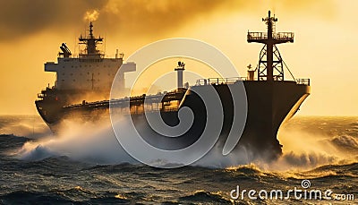 An oil tanker out on the high seas Stock Photo