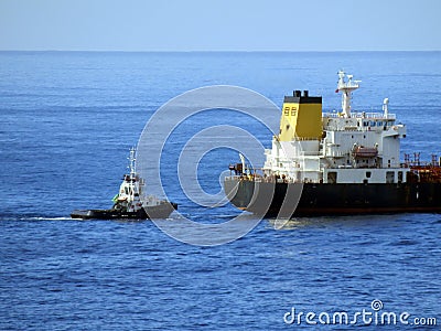 Oil tanker at sea Stock Photo