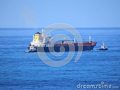 Oil tanker at sea Stock Photo