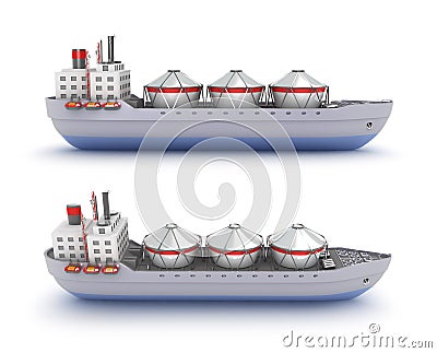 Oil tanker ship on white background Stock Photo