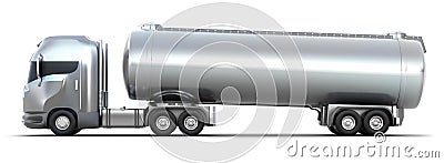 Oil Tanker truck. Isolated 3D image Stock Photo