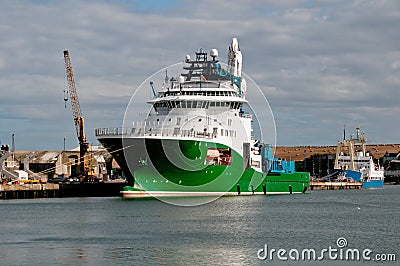 Oil Tug on the river South Esk, Montrose, Angus. Scotland. UK Stock Photo