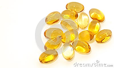 Oil vitamins yellow capsule Stock Photo